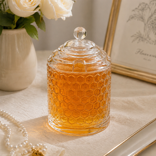 The Bellamy™ Honeycomb Glass Jar