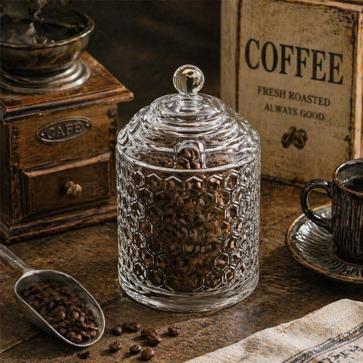The Bellamy™ Honeycomb Glass Jar