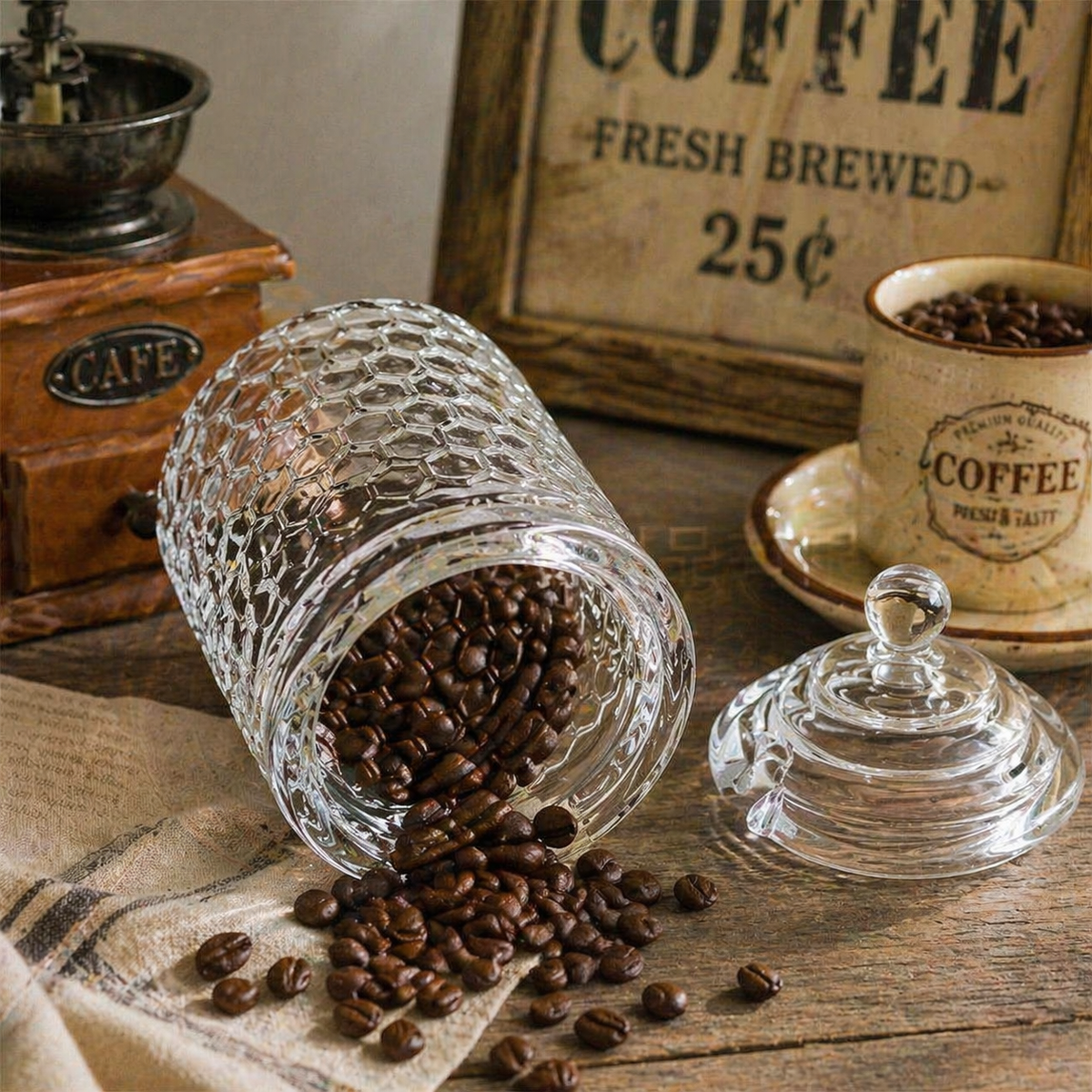 The Bellamy™ Honeycomb Glass Jar