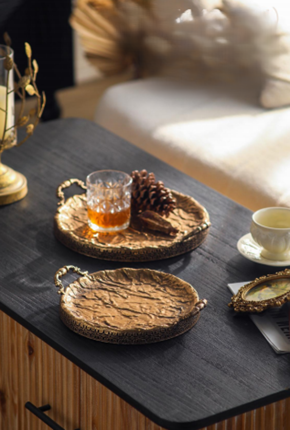 The Marlowe™ Antique Gold Tray Set