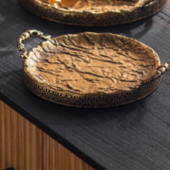 The Marlowe™ Antique Gold Tray Set