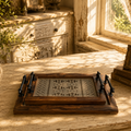 The Hawthorne™ Vintage-Inspired Wood & Glass Tray Set