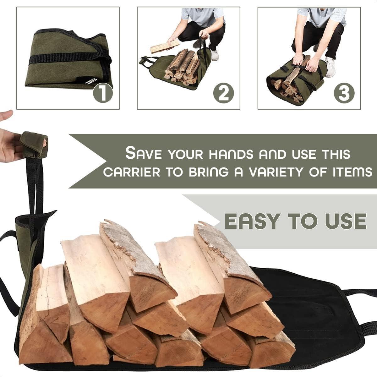 The Alder™ Waxed Canvas Log Carrier