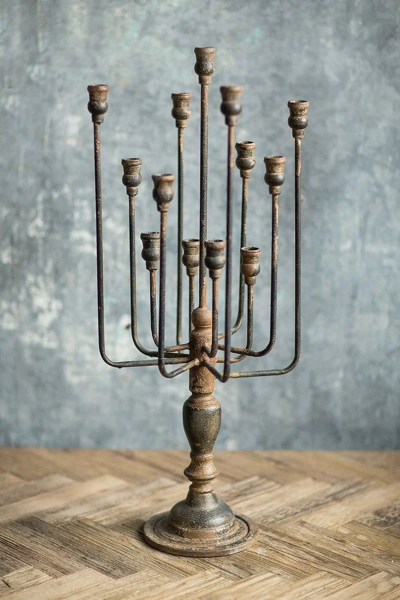 The Lucien™ 13-Candle Iron Candelabra