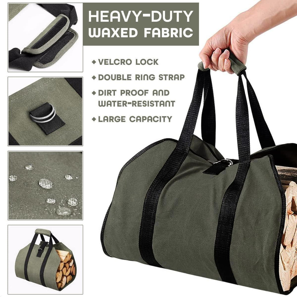 The Alder™ Waxed Canvas Log Carrier