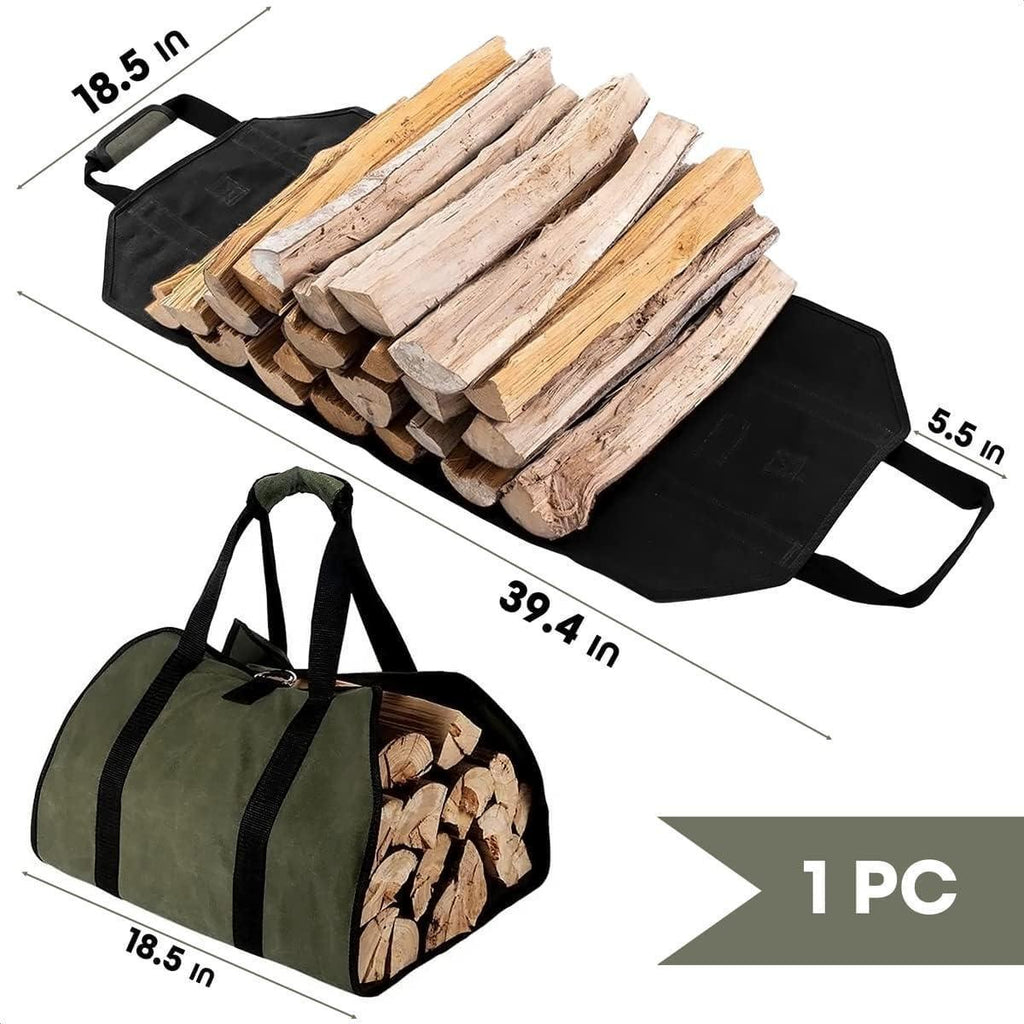 The Alder™ Waxed Canvas Log Carrier