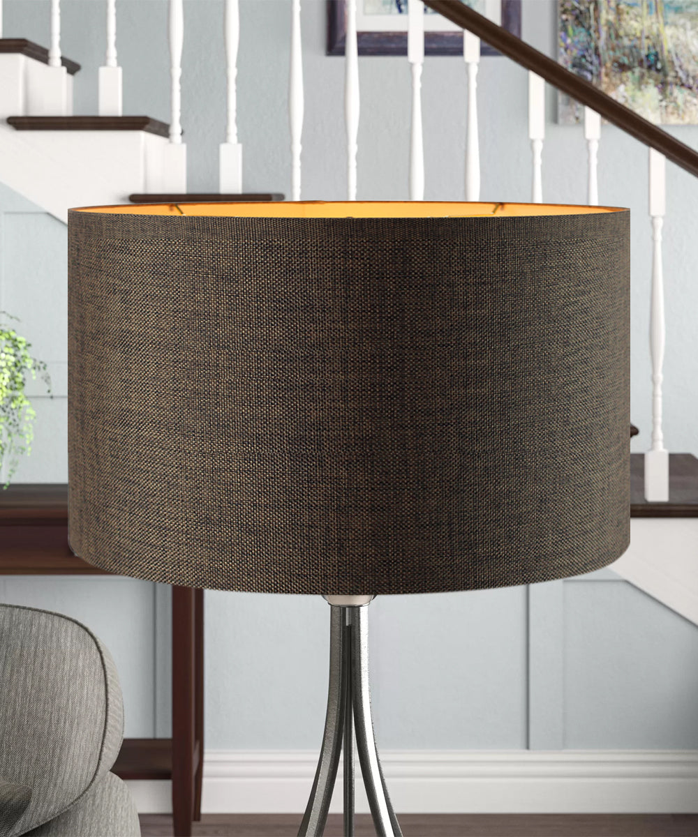 The Kensington™ Chocolate Burlap Drum Shade